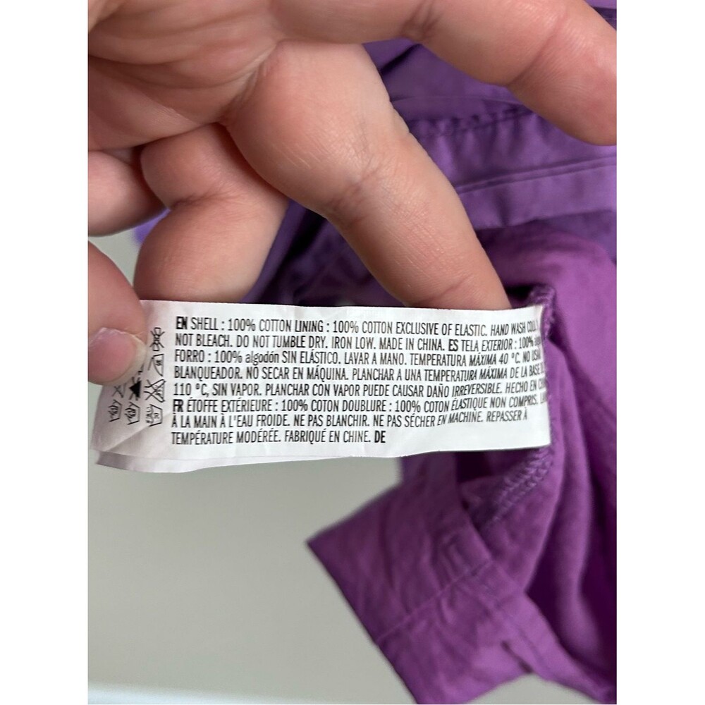 English Factory Lavender Purple Puff Sleeve Cotton Mini Dress Size Medium - Picture 4 of 6